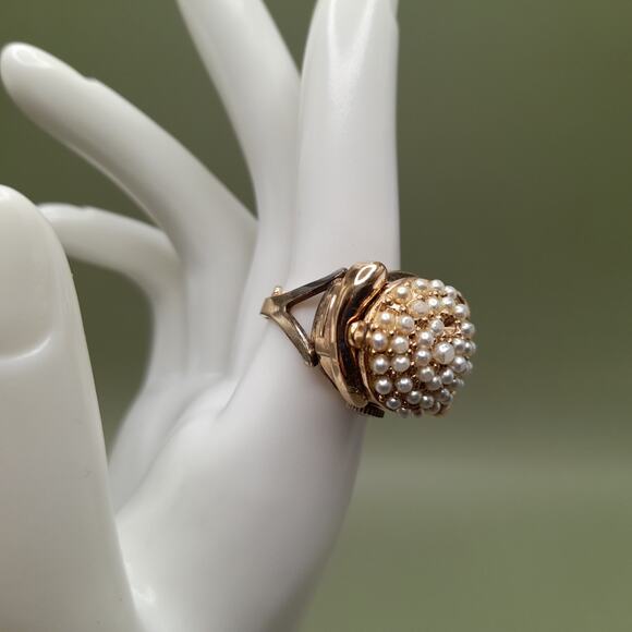 Vintage Analog Watch Ring, US Size 7.25 Adjustable, Baroness 17 Jewels - Picture 3 of 12